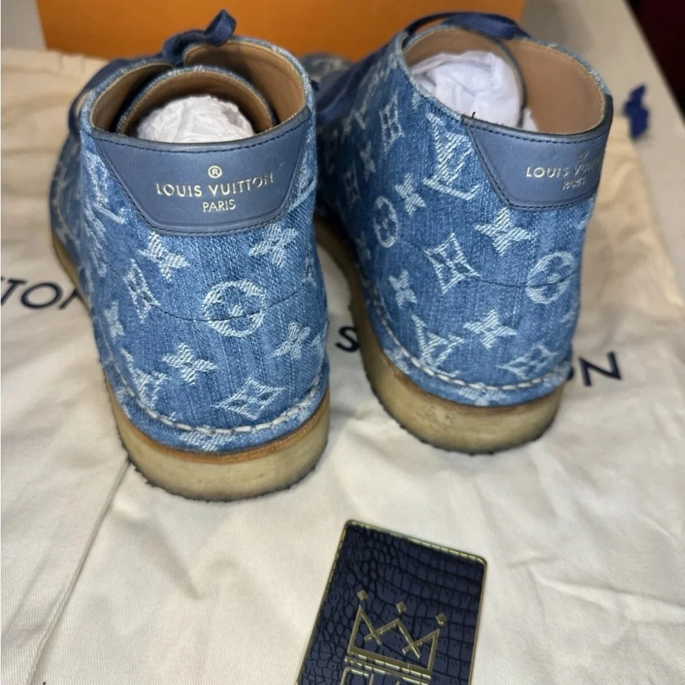 LOUIS VUITTON MONOGRAM DENIM DERBY BOOTS - Picture 8 of 12